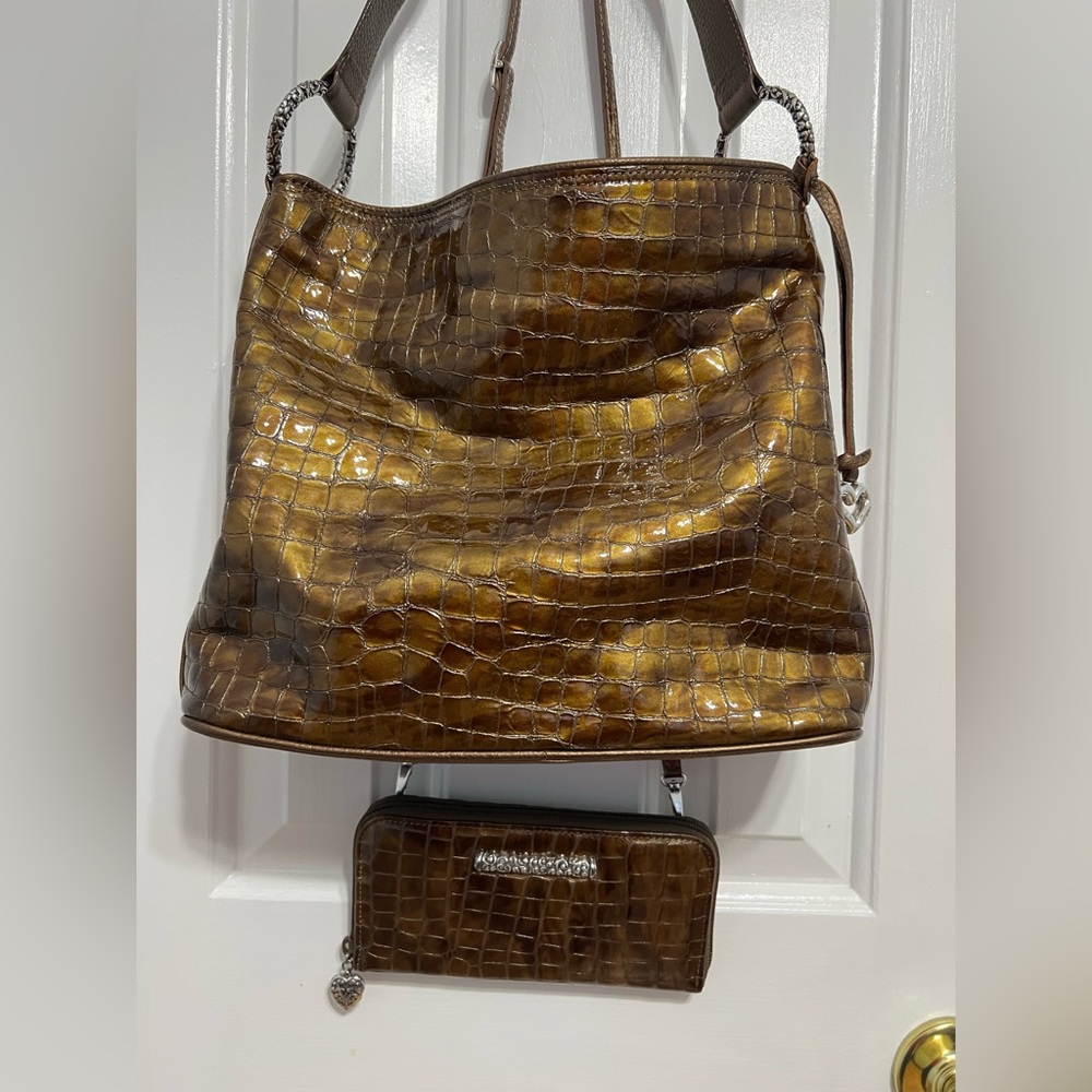Brighton Cher Fayx Croc leather bag . Matching crossbody/ wallet …